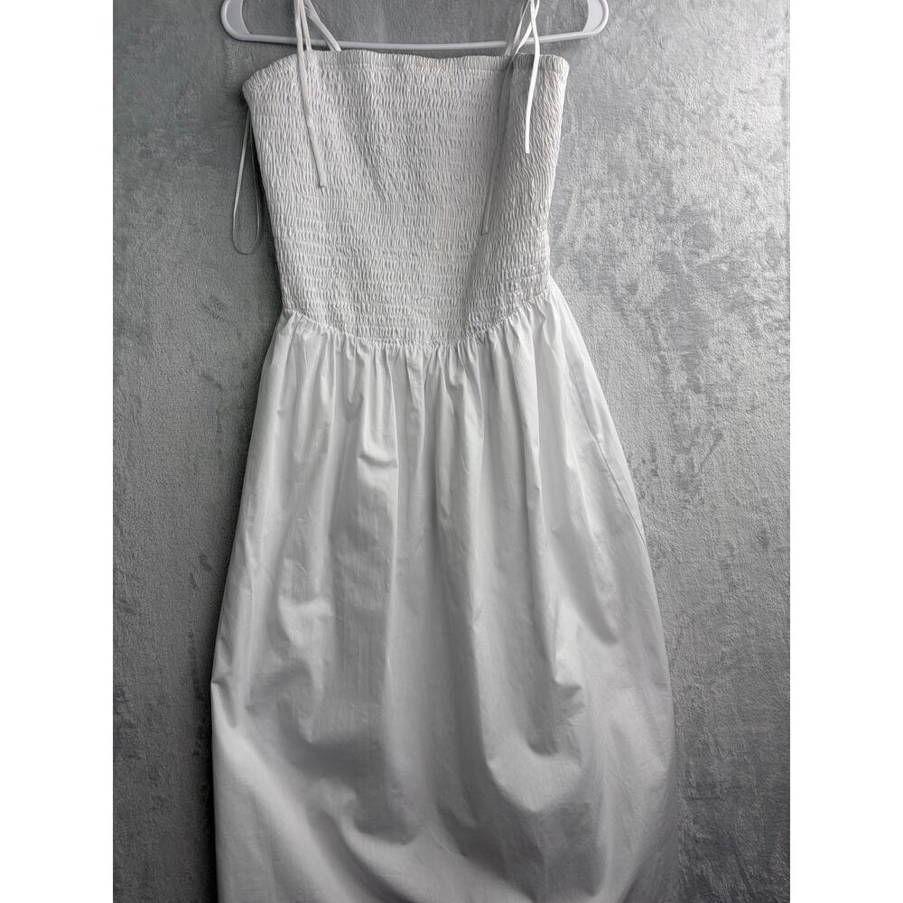 ASTR The Label Harper Smocked Tie Strap Midi Dress - White - Size M - Picture 7 of 10